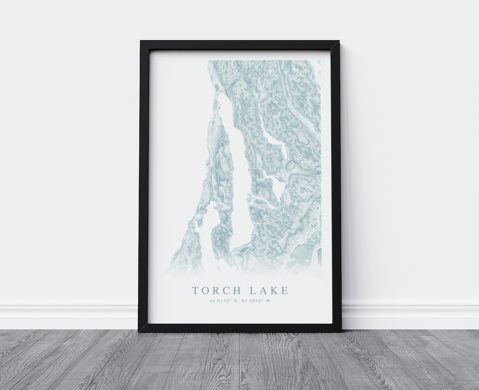 Torch Lake Map Print
