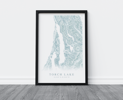 Torch Lake Map Print