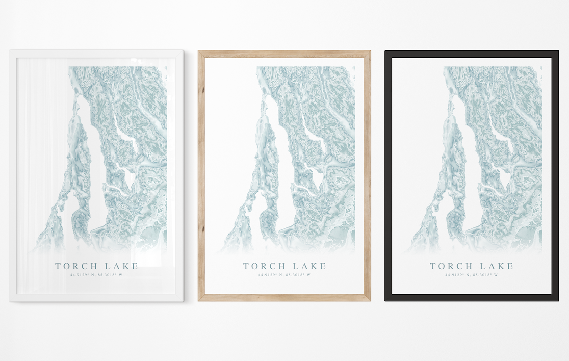 Torch Lake Map Print