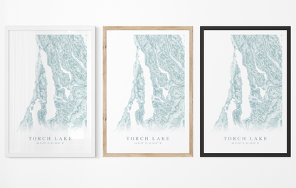 Torch Lake Map Print