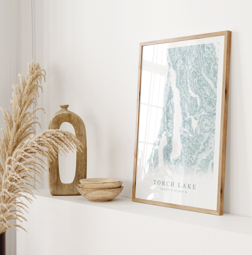 Torch Lake Map Print