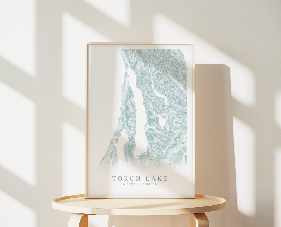 Torch Lake Map Print