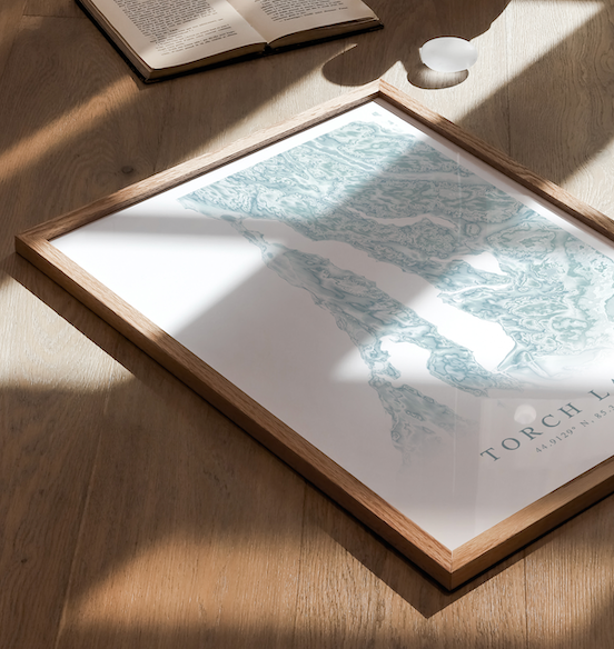 Torch Lake Map Print