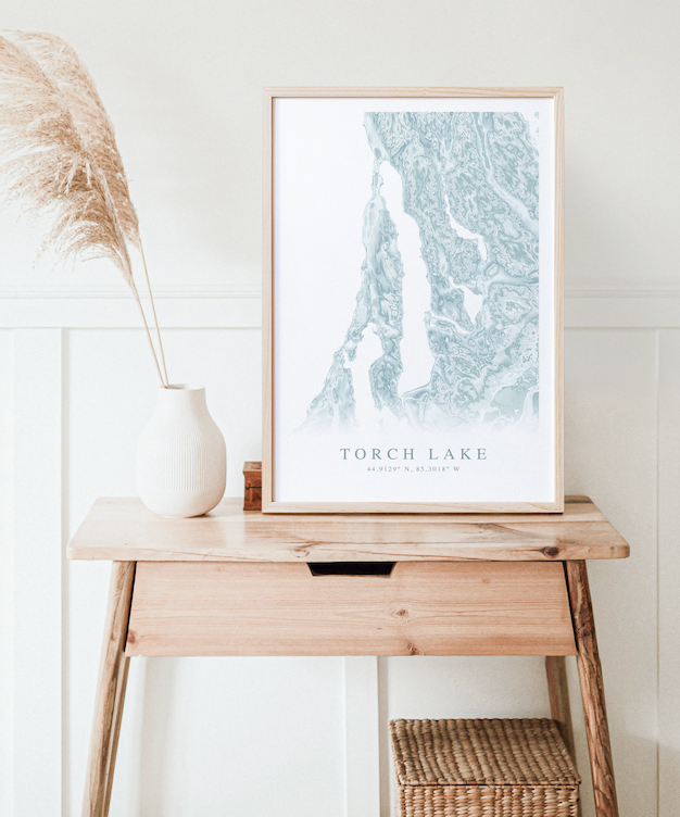 Torch Lake Map Print