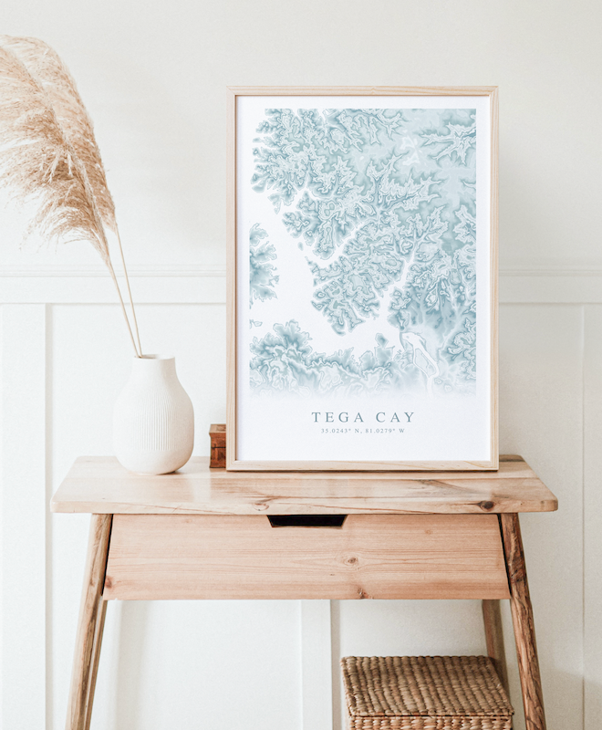 Tega Cay Map Print