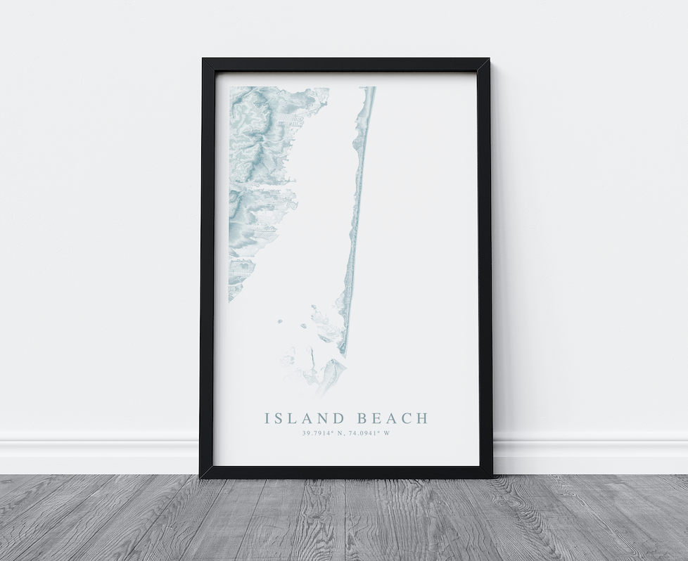Island Beach NJ Map Print