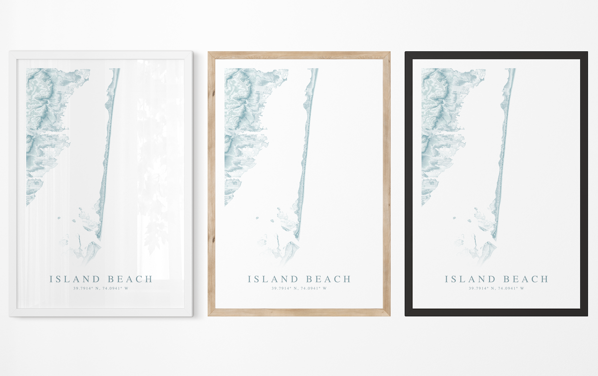 Island Beach NJ Map Print