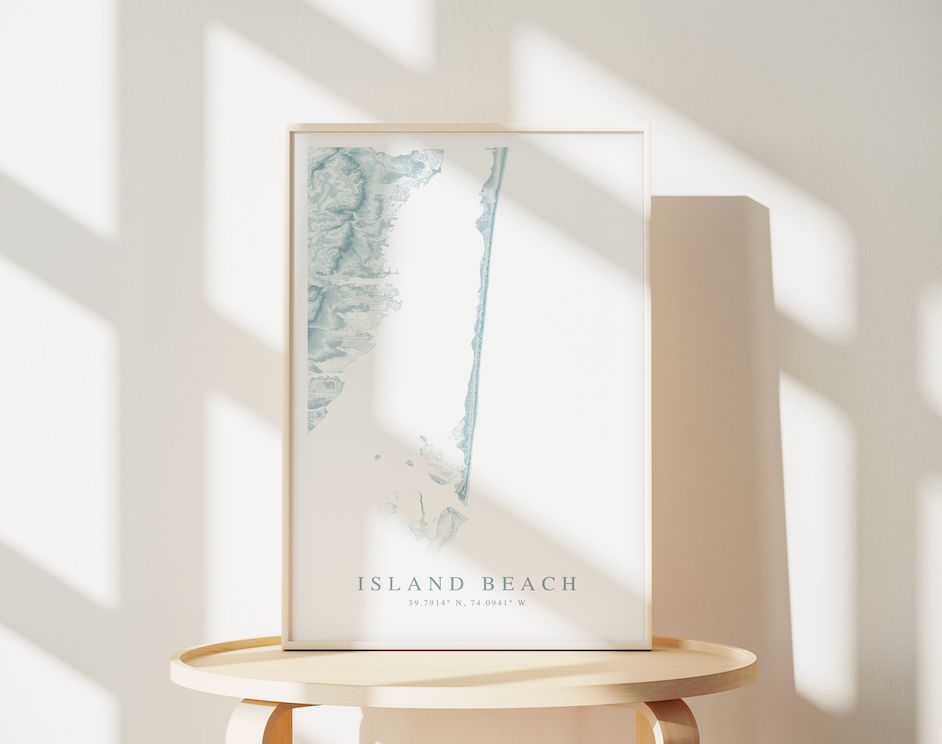 Island Beach NJ Map Print