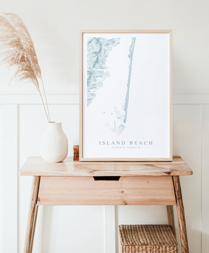 Island Beach NJ Map Print