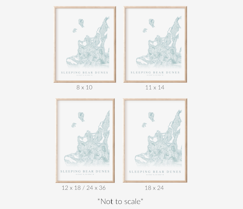 Sleeping Bear Dunes Map Print