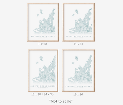 Sleeping Bear Dunes Map Print