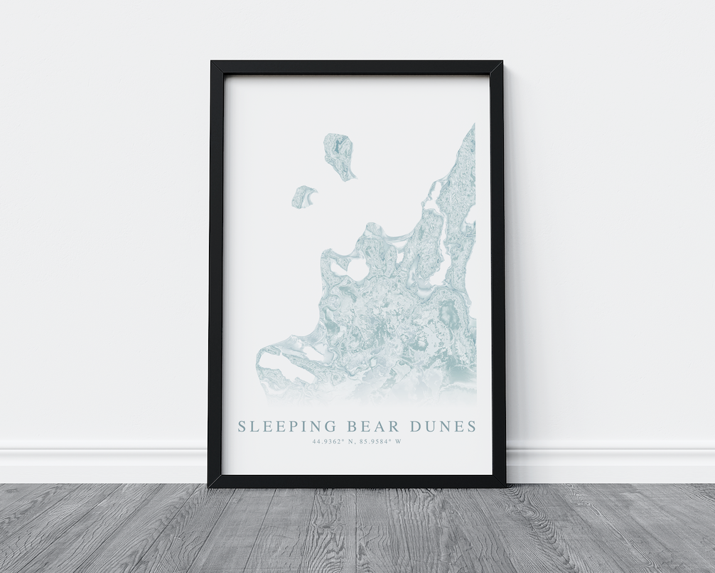 Sleeping Bear Dunes Map Print