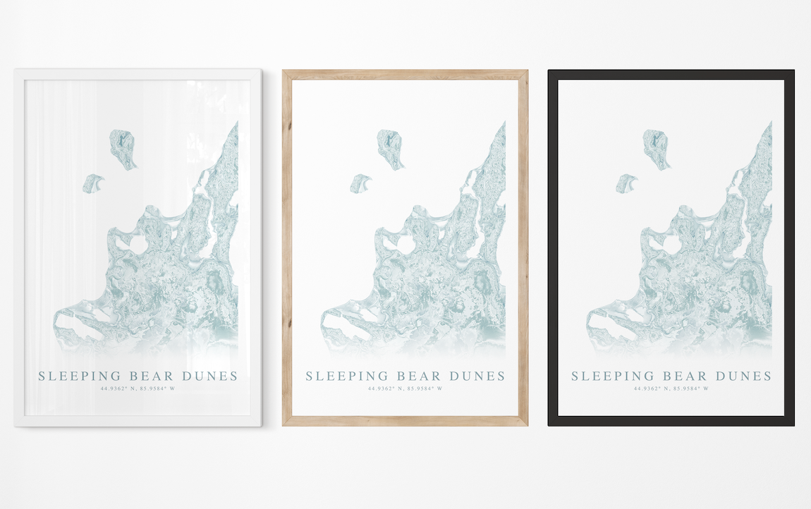 Sleeping Bear Dunes Map Print
