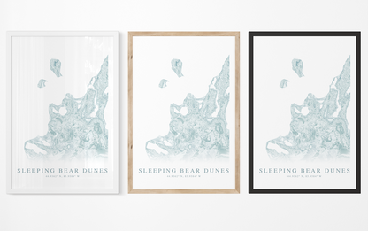 Sleeping Bear Dunes Map Print