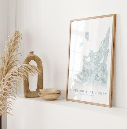 Sleeping Bear Dunes Map Print