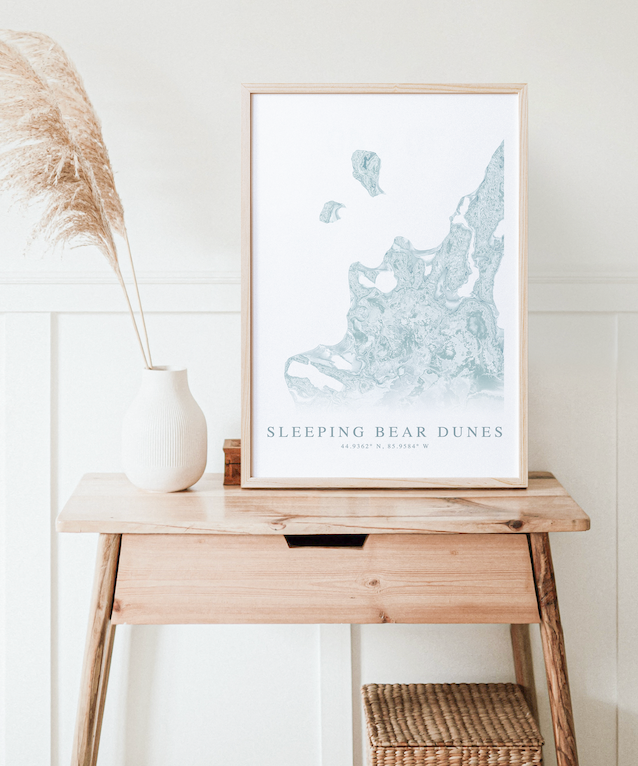 Sleeping Bear Dunes Map Print