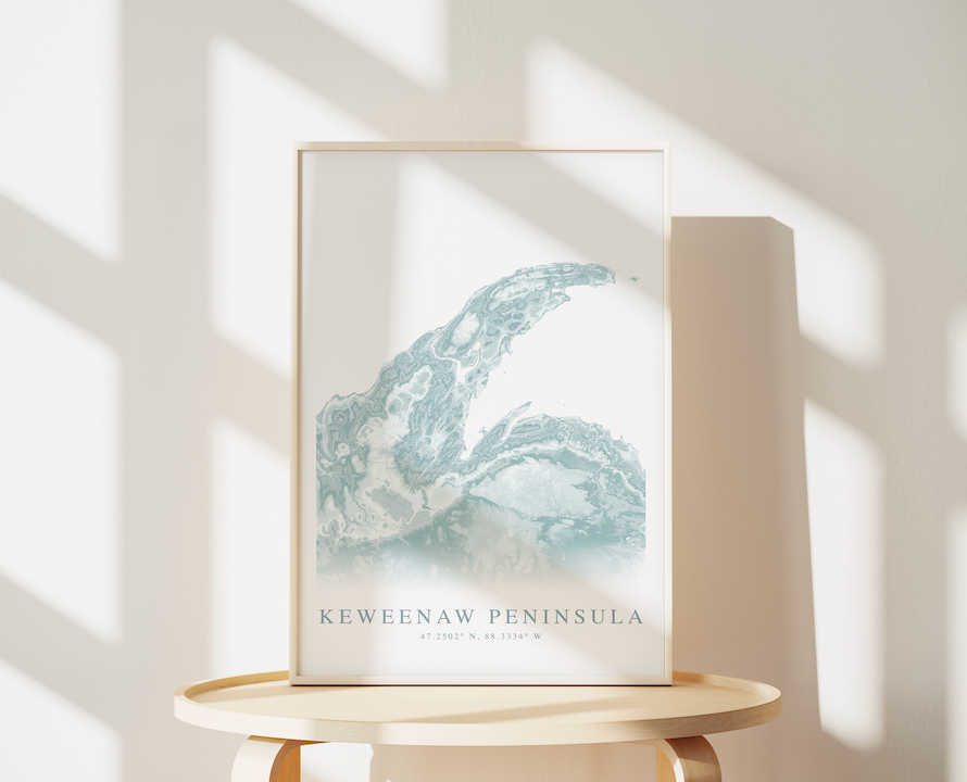 Keweenaw Peninsula Map Print