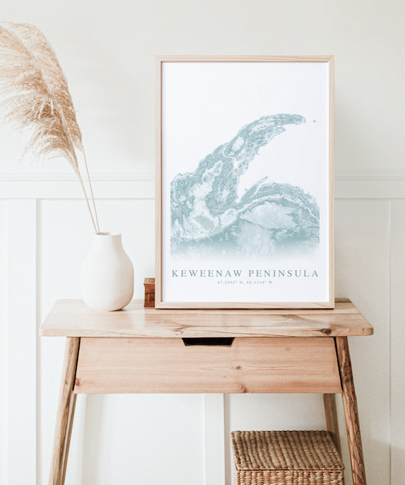 Keweenaw Peninsula Map Print
