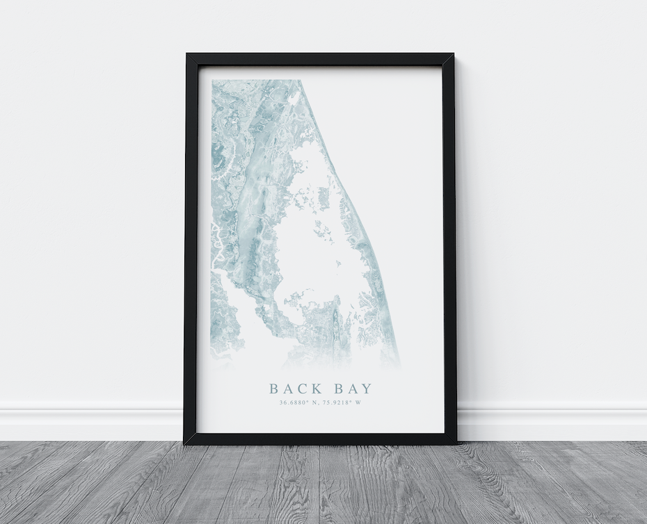 Back Bay VA Map Print