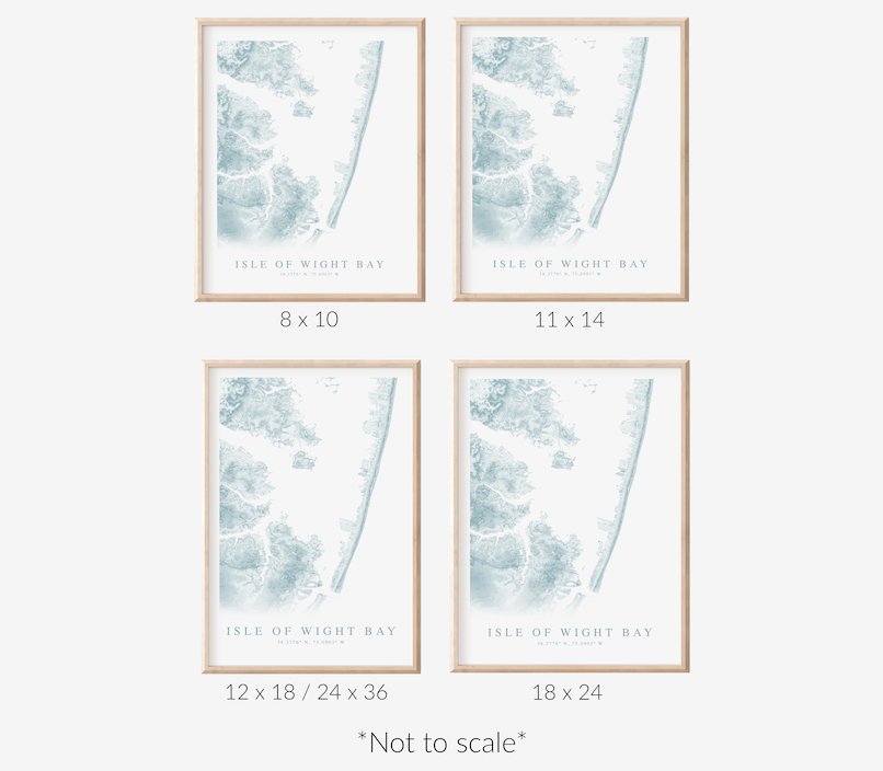 Isle of Wight Bay Map Print