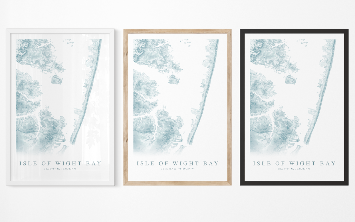 Isle of Wight Bay Map Print
