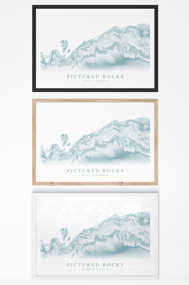 Pictues Rocks Map Pictured Rocks Map Print – VirtualMap