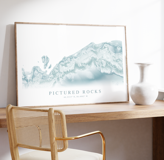 Pictured Rocks Map Print