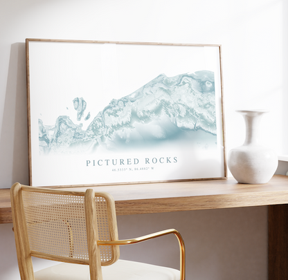 Pictured Rocks Map Print