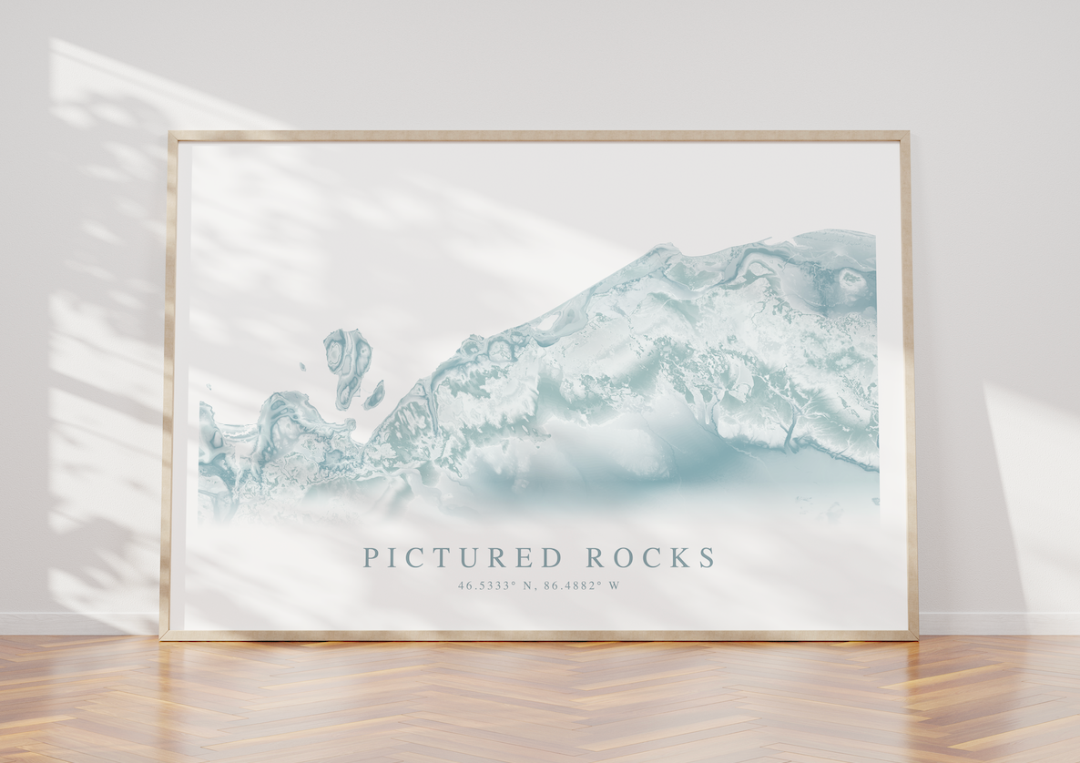 Pictues Rocks Map Pictured Rocks Map Print – VirtualMap