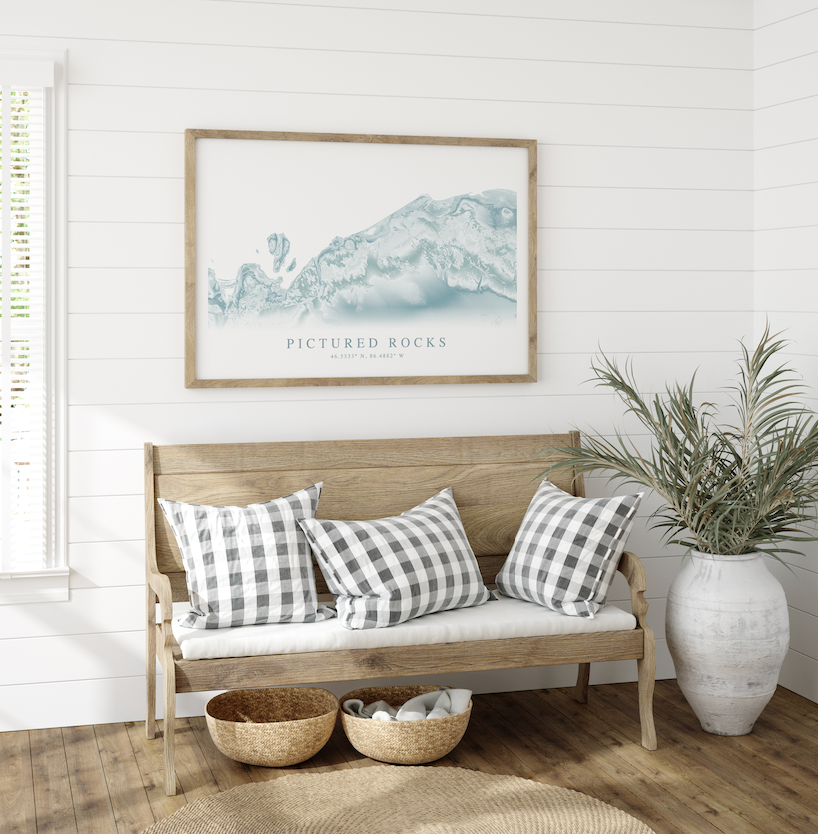 Pictured Rocks Map Print