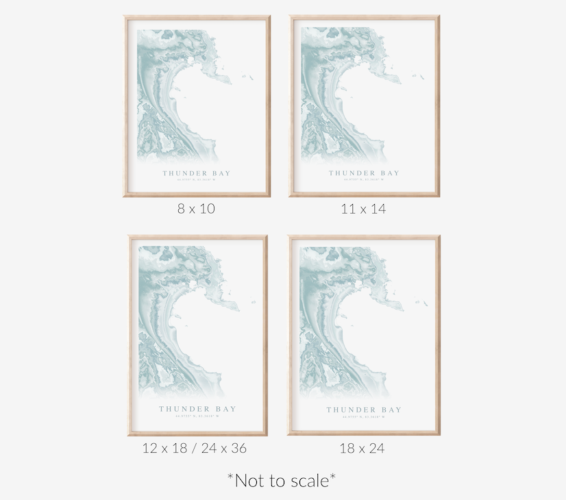 Thunder Bay MI Map Print