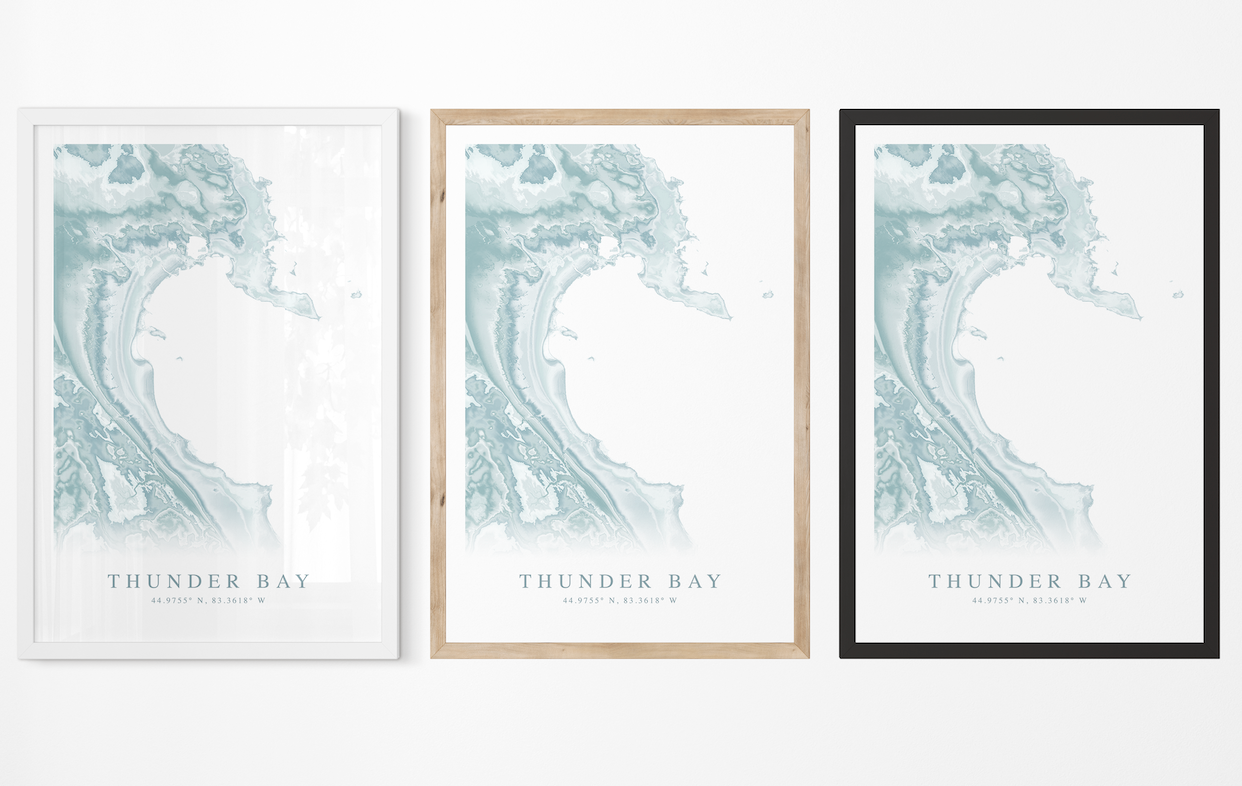 Thunder Bay MI Map Print