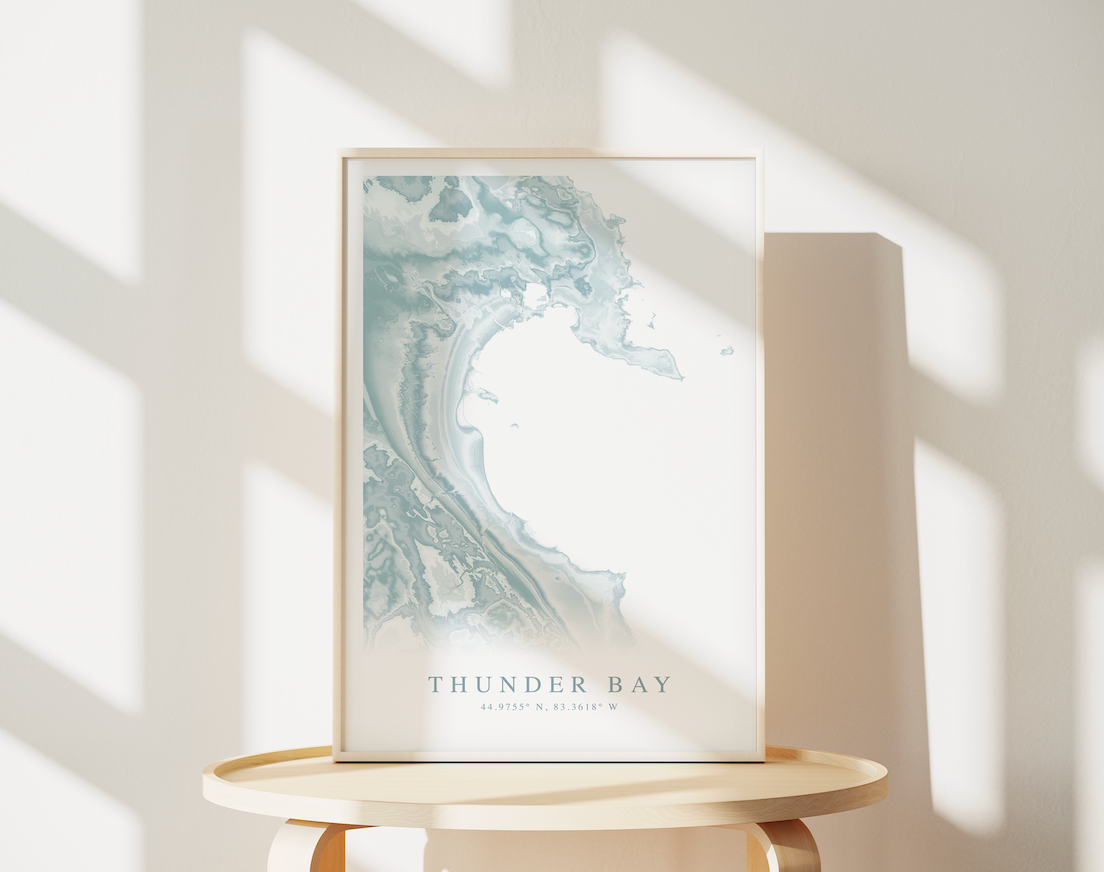 Thunder Bay MI Map Print