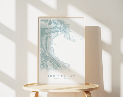 Thunder Bay MI Map Print
