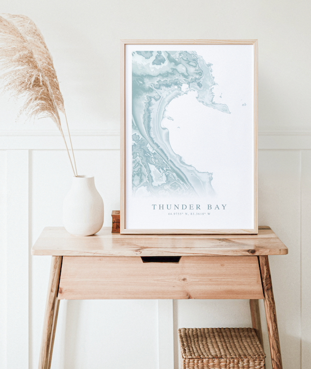 Thunder Bay MI Map Print