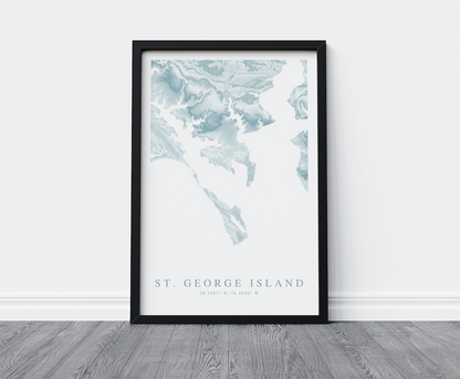 St. George Island MD Map Print