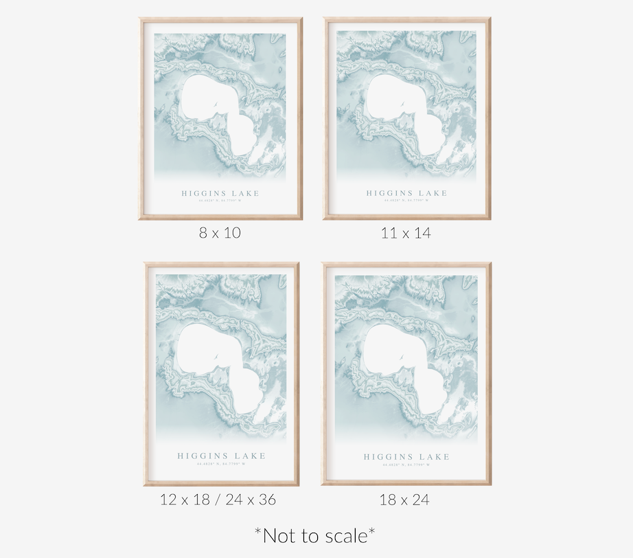 Higgins Lake Map Print