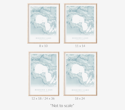 Higgins Lake Map Print