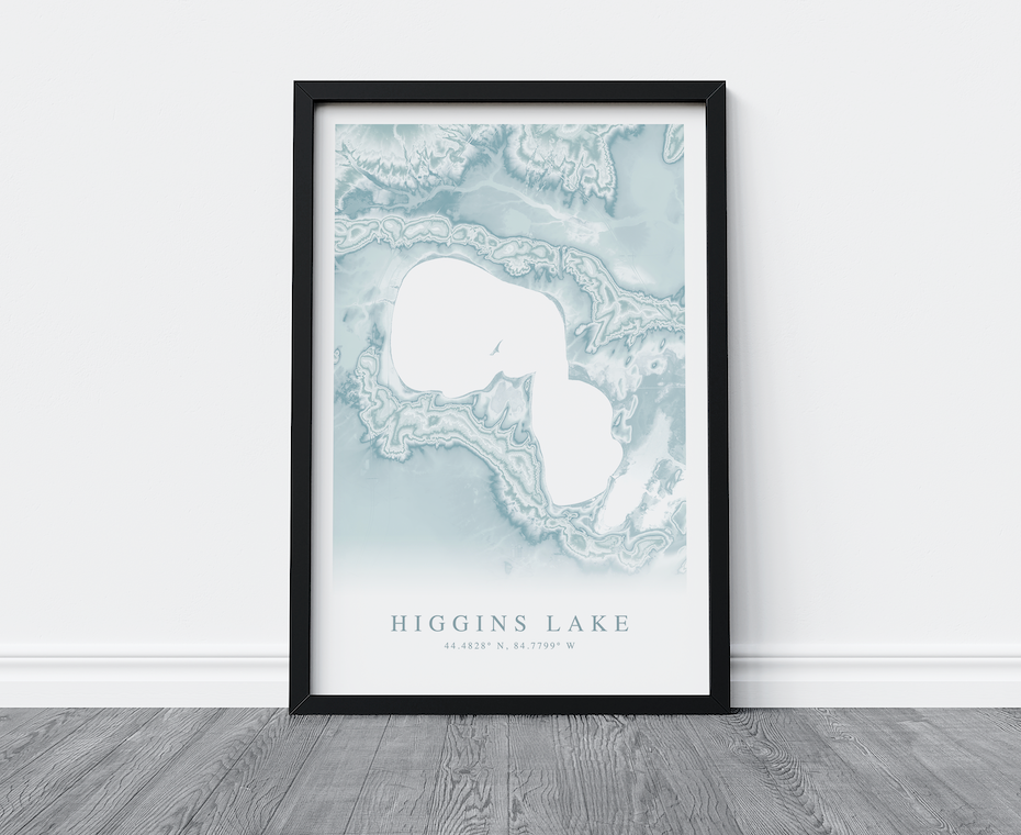 Higgins Lake Map Print