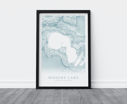 Higgins Lake Map Print