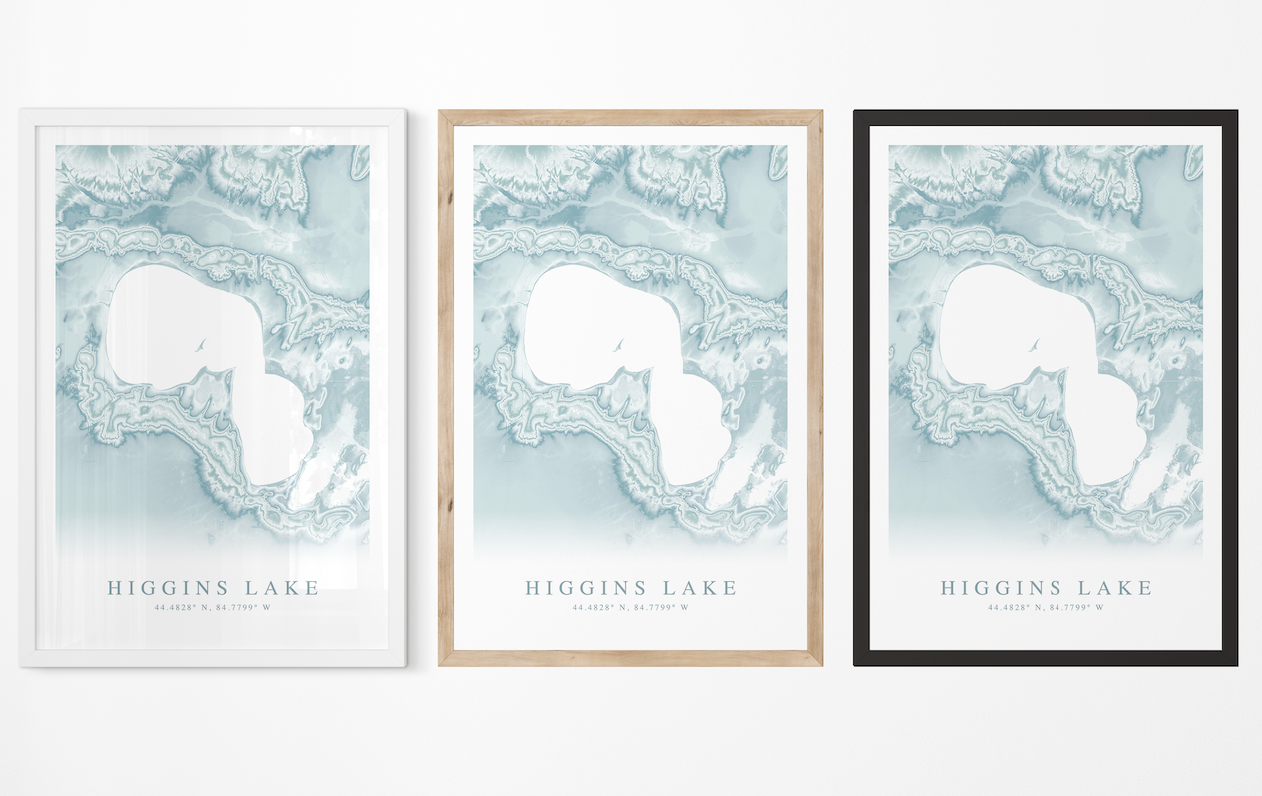 Higgins Lake Map Print