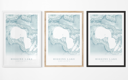 Higgins Lake Map Print