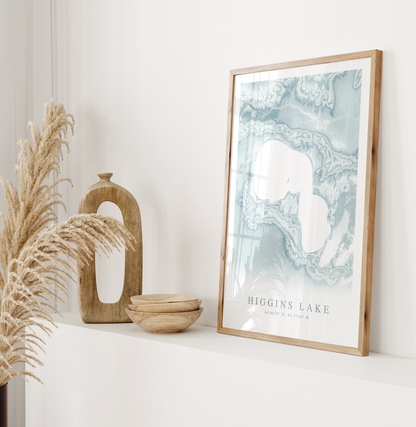 Higgins Lake Map Print