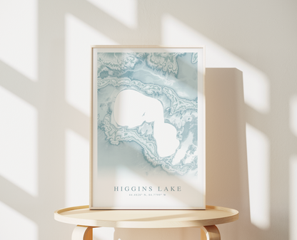 Higgins Lake Map Print