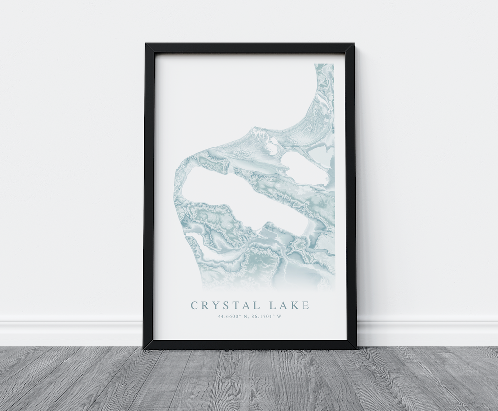 Crystal Lake MI Map Print