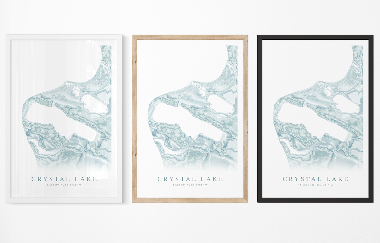 Crystal Lake MI Map Print