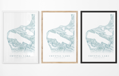 Crystal Lake MI Map Print