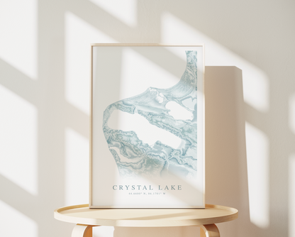 Crystal Lake MI Map Print