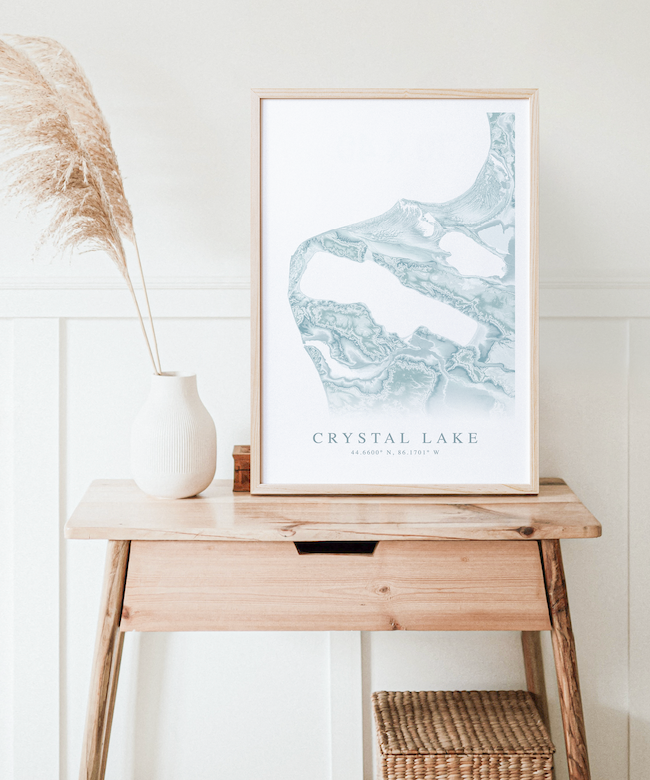 Crystal Lake MI Map Print