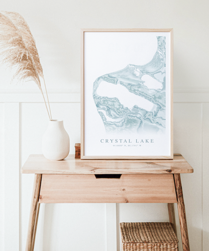 Crystal Lake MI Map Print